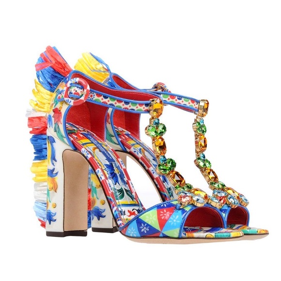 Dolce & Gabbana Multicolor Heeled Sandals - Picture 1 of 4